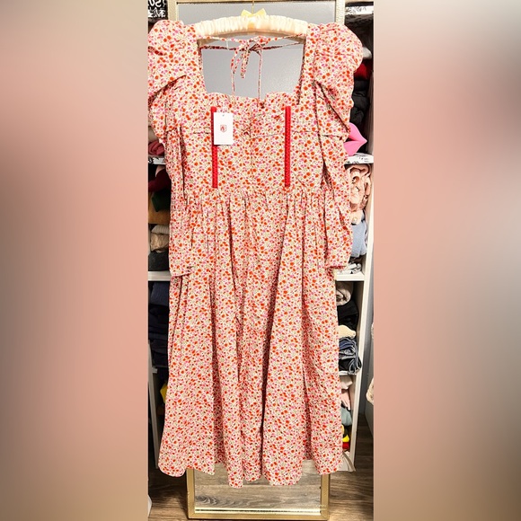 Evi Grintela Frida Floral Midi Dress Red Liberty Floral Medium Classic Regency - Picture 5 of 7